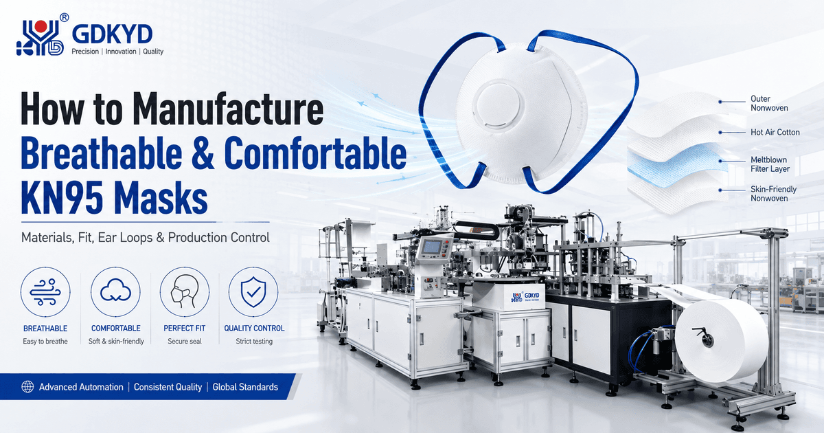 如何生产透气舒适的KN95口罩:材料、贴合度、耳带和生产控制